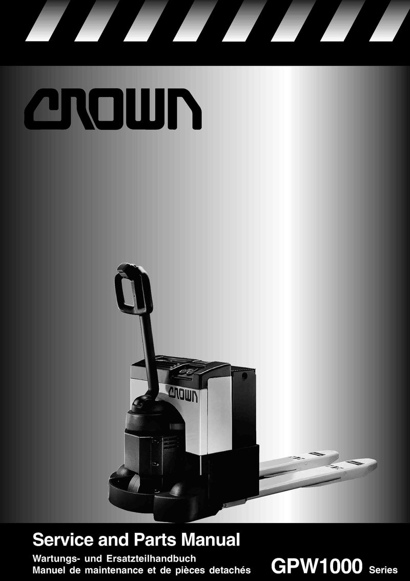 Crown GPW1000 Forklift Parts Manual - PDF Download