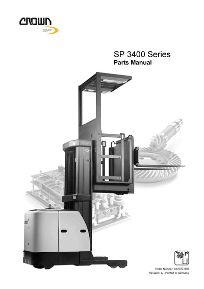 Crown SP3400 Forklift Parts Manual - PDF Download