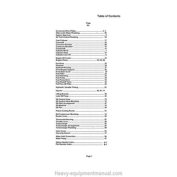Cummins N14 Diesel Engine Parts Manual PDF