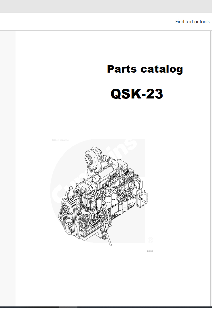 Cummins QSK23-C Parts Manual Download PDF