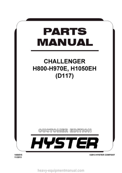 Hyster Forklift Truck Parts Manual - Download PDF
