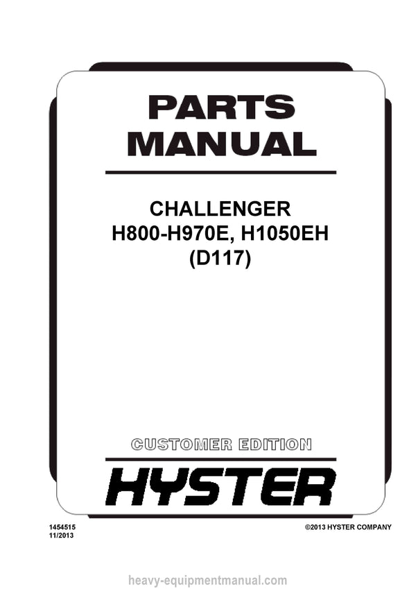 Hyster Forklift Truck Parts Manual - Download PDF