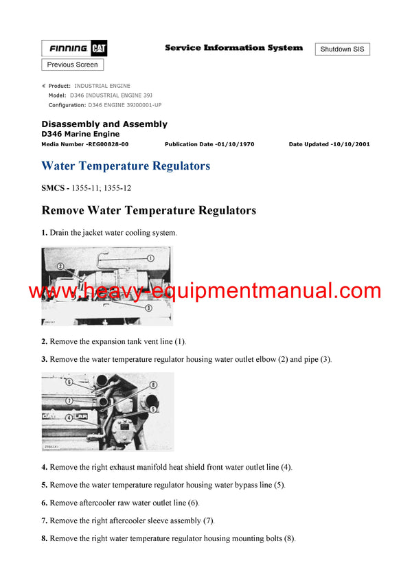 Download Caterpillar D346 INDUSTRIAL ENGINE Service Repair Manual 39J