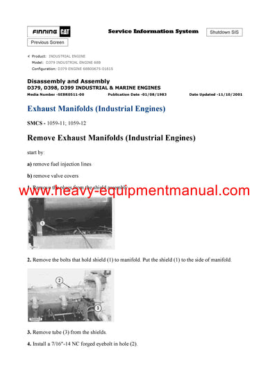 Download Caterpillar D379B INDUSTRIAL ENGINE Service Repair Manual 68B