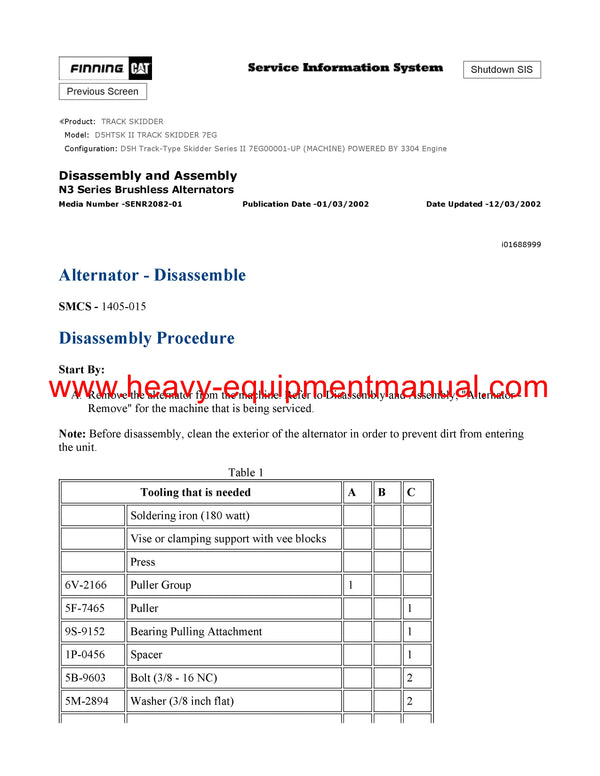 Download Caterpillar D5HTSK II TRACK SKIDDER Service Repair Manual 7EG