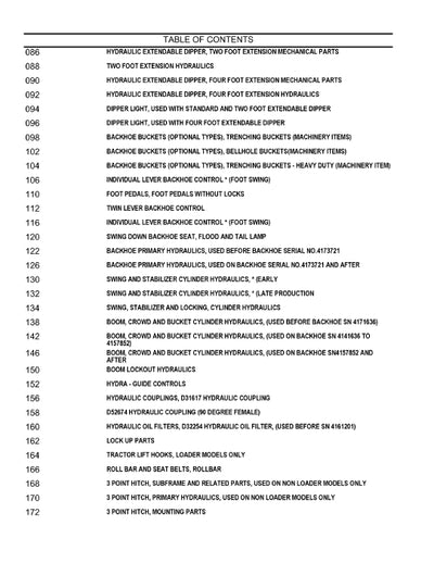 Case 33 and 33S Backhoes and 33 Loader for 580CK Tractor Parts Manual D966