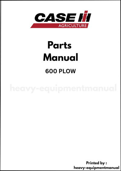DOWNLOAD CASE IH 600 PLOW PARTS MANUAL