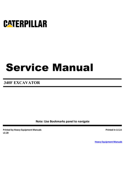 DOWNLOAD CATERPILLAR 340F EXCAVATOR SERVICE REPAIR MANUAL RBD