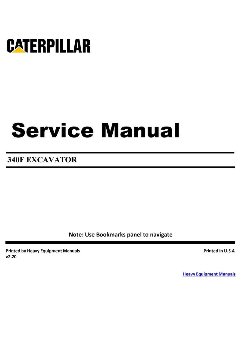 DOWNLOAD CATERPILLAR 340F EXCAVATOR SERVICE REPAIR MANUAL SGH