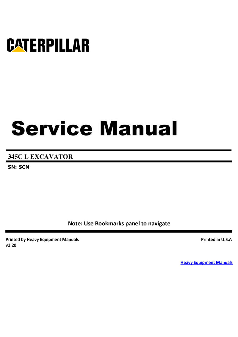 DOWNLOAD CATERPILLAR 345C L EXCAVATOR SERVICE REPAIR MANUAL SCN