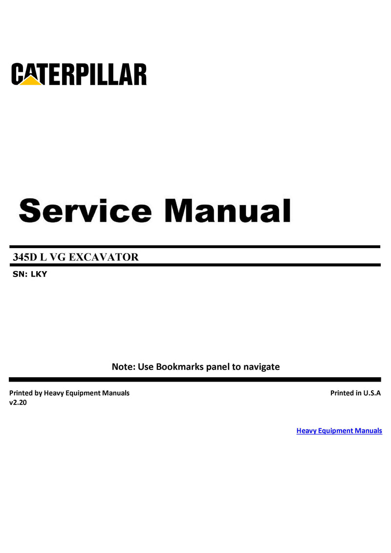 DOWNLOAD CATERPILLAR 345D L VG EXCAVATOR SERVICE REPAIR MANUAL LKY