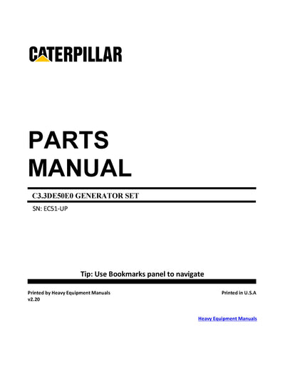 DOWNLOAD CATERPILLAR C3.3DE50E0 GENERATOR SET PARTS MANUAL EC5