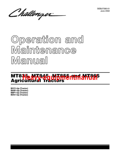 CATERPILLAR MT855 CHALLENGER OPERATION AND MAINTENANCE MANUAL BCC