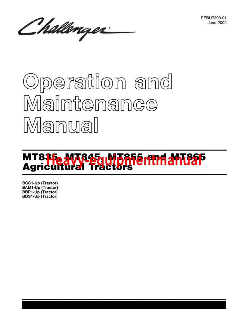 CATERPILLAR MT855 CHALLENGER OPERATION AND MAINTENANCE MANUAL BCC