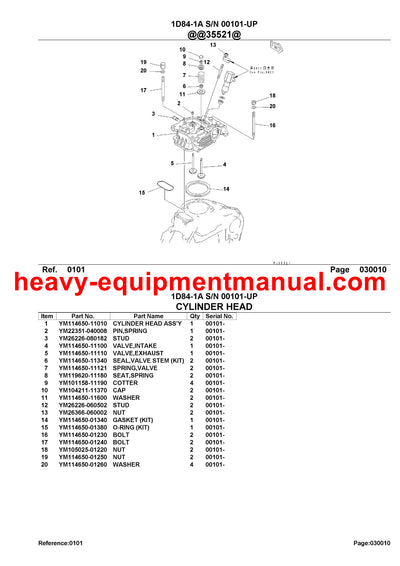 DOWNLOAD KOMATSU 1D84-1A (JPN) ENGINE PARTS MANUAL SN 00101-UP