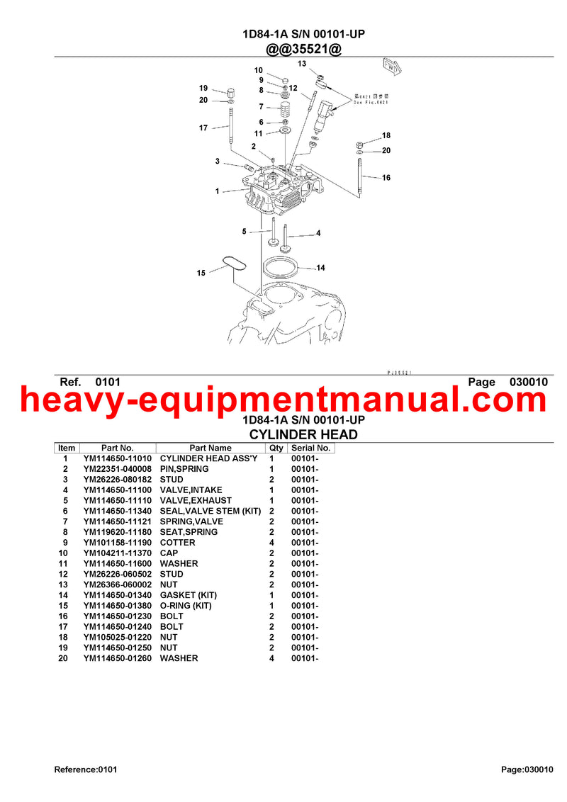 DOWNLOAD KOMATSU 1D84-1A (JPN) ENGINE PARTS MANUAL SN 00101-UP