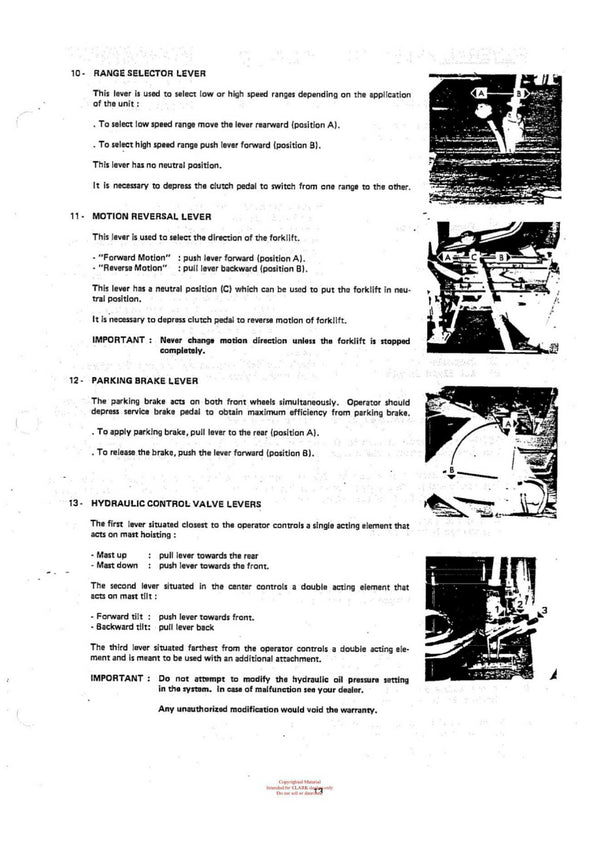 Clark DPR 20 25 30 (OH-533) Forklift Overhaul Manual - PDF Download