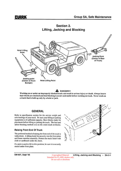 Clark DT 30E 50E 60E (SM-607D) Forklift Service Repair Manual - PDF Download