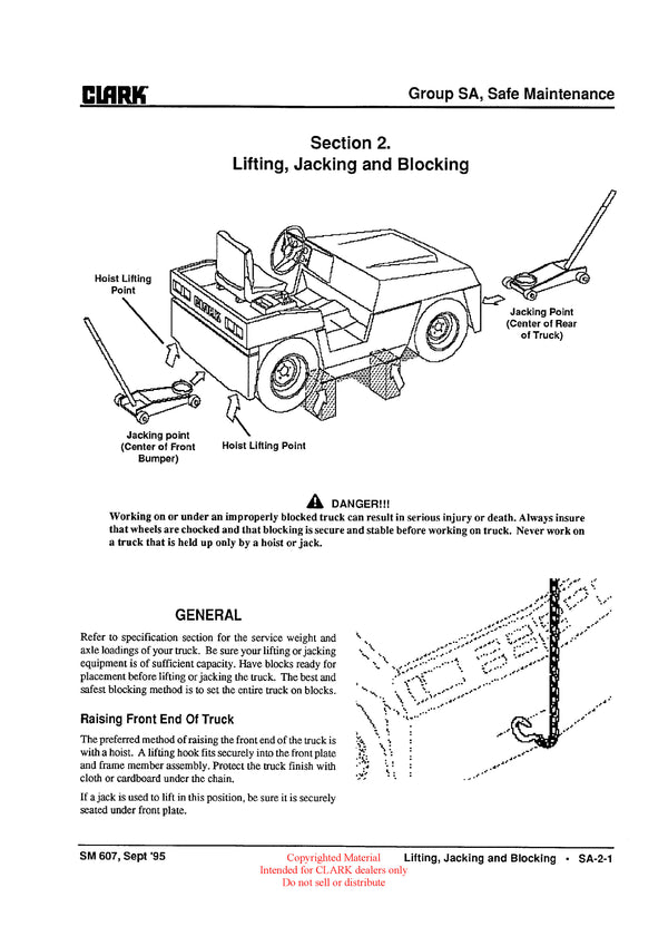 Clark DT 30E 50E 60E (SM-607D) Forklift Service Repair Manual - PDF Download