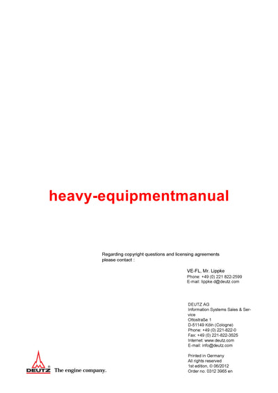 Download Deutz Engine TD 3.6 L4 TCD3.6 L4 Workshop Manual