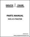Deutz Fahr 5105.4 G Tractor Parts Manual - Pdf Download
