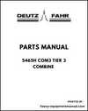Deutz Fahr 5465H COM3 Tier 3 Combine Parts Manual - Pdf Download