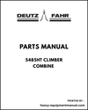 Deutz Fahr 5485HT CLIMBER Combine Parts Manual - Pdf Download