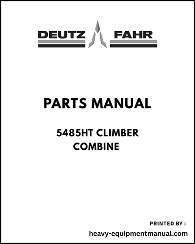 Deutz Fahr 5485HT CLIMBER Combine Parts Manual - Pdf Download