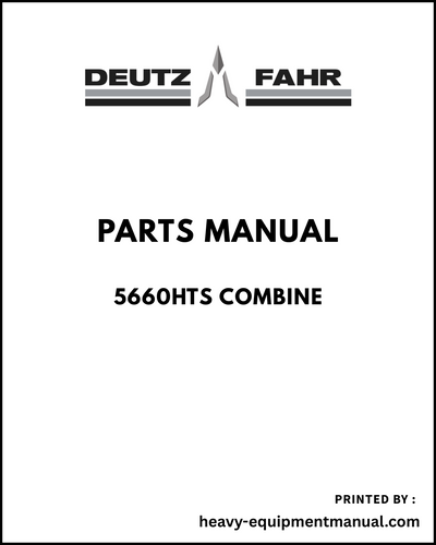 Deutz Fahr 5660HTS Combine Parts Manual - Pdf Download