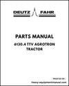 Deutz Fahr 6130.4 TTV AGROTRON Tractor Parts Manual - Pdf Download