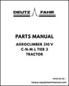 Deutz Fahr AGROCLIMBER 310 V C-N-M-L Tier 3 Tractor Parts Manual - Pdf Download ->2001