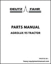 Deutz Fahr AGROLUX 95 Tractor Parts Manual - Pdf Download