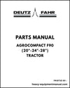 Deutz Fahr AgroCompact F90 (20"-24"-28") Tractor Parts Manual - Pdf Download