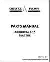 Deutz Fahr AgroXtra 6.17 Tractor Parts Manual - Pdf Download