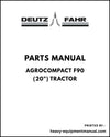 Deutz Fahr Agrocompact F90 (20") Tractor Parts Manual - Pdf Download-> 3001