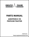 Deutz Fahr Agrotron K 110 Profiline Tractor Parts Manual - Pdf Download