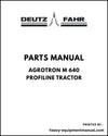 Deutz Fahr Agrotron M 640 Profiline Tractor Parts Manual - Pdf Download