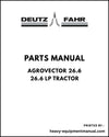 Deutz Fahr Agrovector 26.6 26.6 LP Tractor Parts Manual - Pdf Download