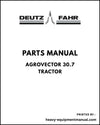 Deutz Fahr Agrovector 30.7 Tractor Parts Manual - Pdf Download