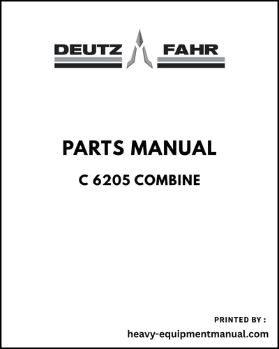 Deutz Fahr C 6205 Combine Parts Manual - Pdf Download