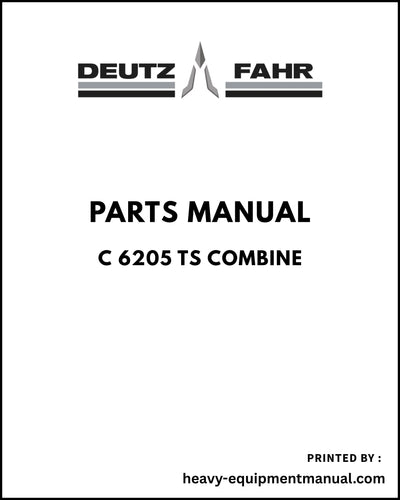 Deutz Fahr C 6205 TS Combine Parts Manual - Pdf Download