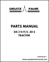 Deutz Fahr DX 3 V/F/S .50 S Tractor Parts Manual - Pdf Download