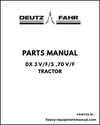 Deutz Fahr DX 3 V/F/S .70 V/F Tractor Parts Manual - Pdf Download
