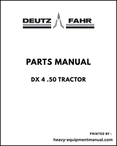 Deutz Fahr DX 4 .50 Tractor Parts Manual - Pdf Download