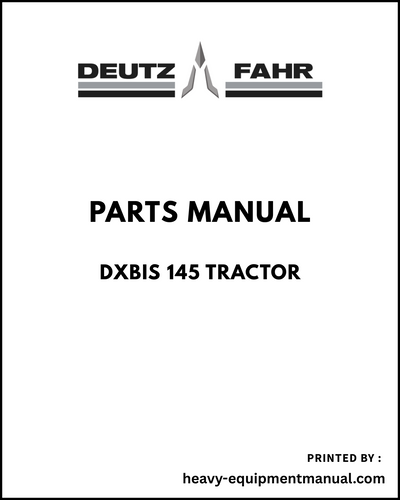 Deutz Fahr DXbis 145 Tractor Parts Manual - Pdf Download