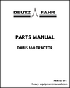 Deutz Fahr DXbis 160 Tractor Parts Manual - Pdf Download