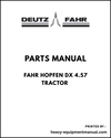 Deutz Fahr Hopfen DX 4.57 Tractor Parts Manual - Pdf Download
