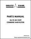 Deutz Fahr M 36.10 AB 3349 Combine Harvester Parts Manual - Pdf Download