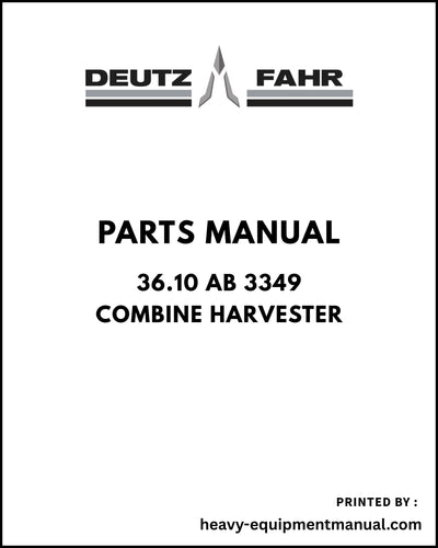 Deutz Fahr M 36.10 AB 3349 Combine Harvester Parts Manual - Pdf Download