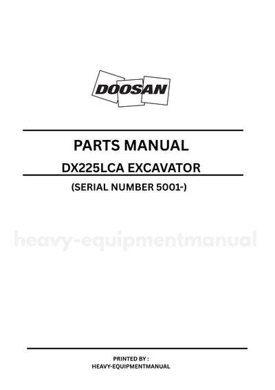 Doosan DX225LCA (SN 5001-) Excavator Parts Manual